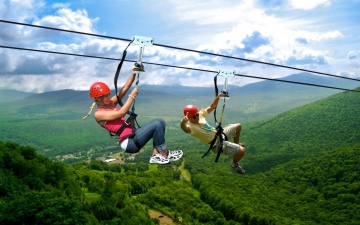 Тарзанка Zip-line + Экстрим прыжок. Полет на Зип-Лайн + свободное падение